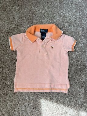 Ralph Lauren Kids Peach Polo with Orange Trim